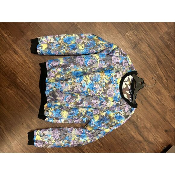 Tildon Embroidered Floral Top Multi-Color Sheer Sweater, Size Large - Picture 8 of 8